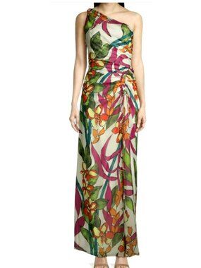 Ungaro $995 Ambrose One Shoulder Floral Maxi Dress XS NWT